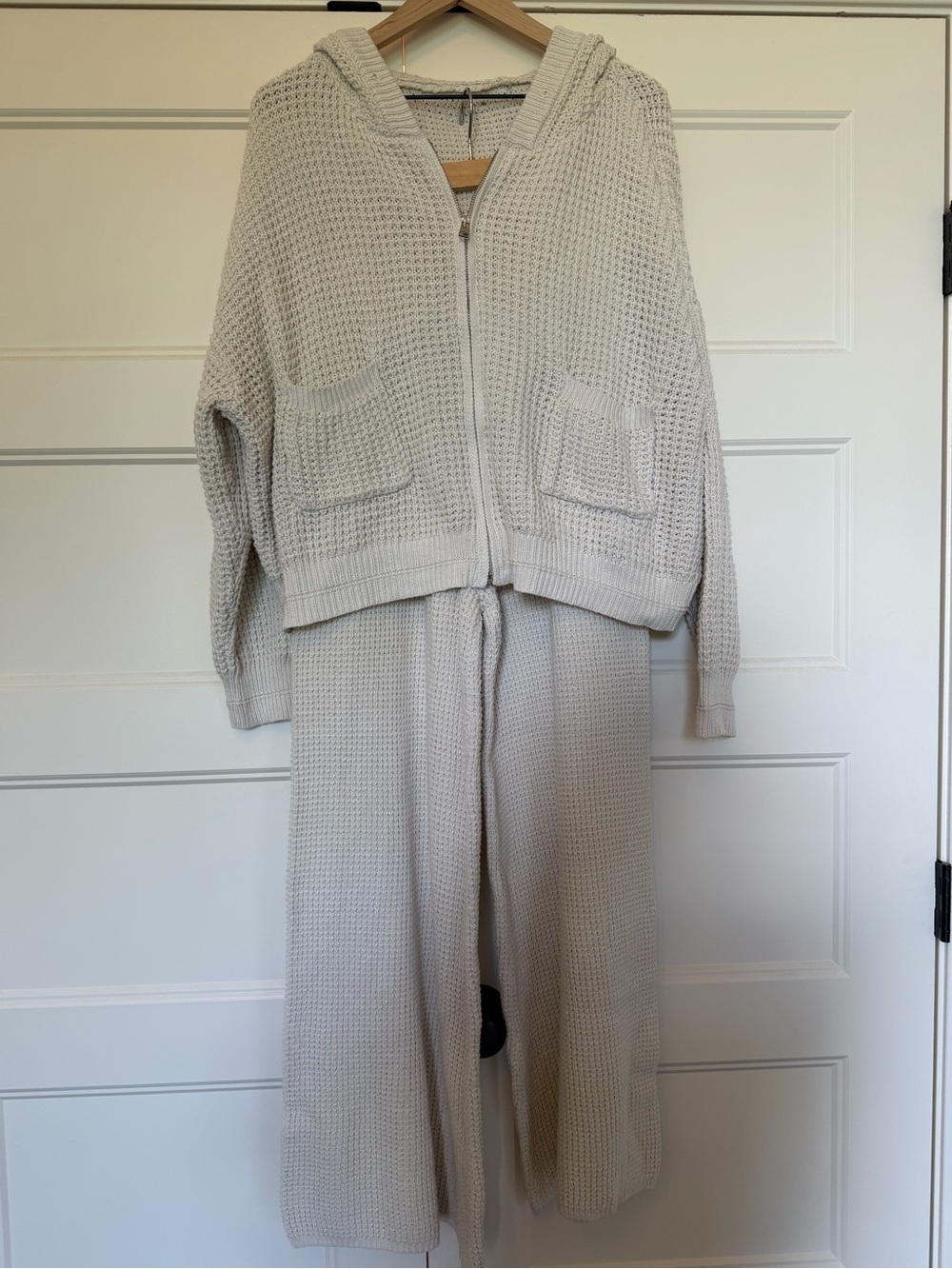 Marshalls Cream Knit Hooded Two-Piece Lounge Set